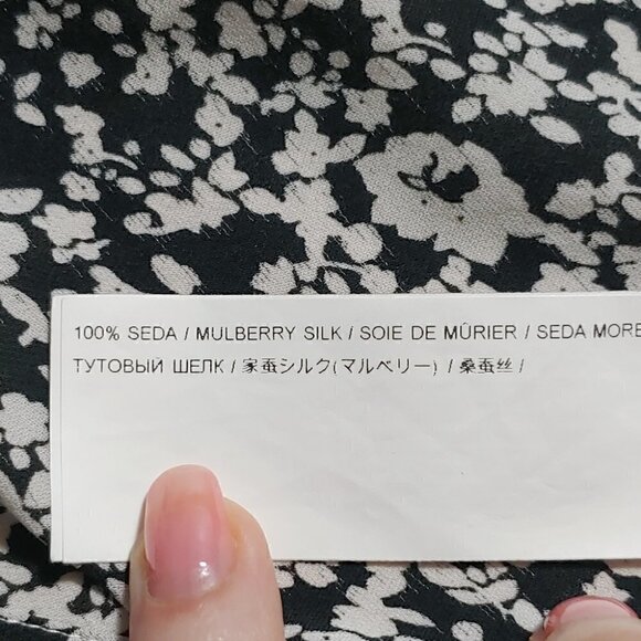 ADOLFO DOMINGUEZ Black and white floral 100% Muberry silk camisole - Picture 11 of 12